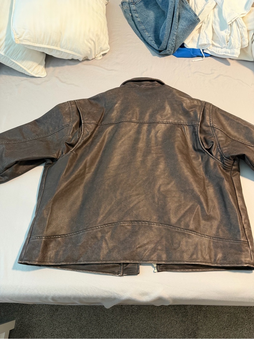 Wild fable brown leather jacket - Picture 5 of 8